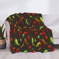 thumbnail image 3 of Honeii Chili2 print throw blanket, crafted from cozy cotton flannel, offers versatile home decor as a bedding suitable for all seasons.-60"x50", 3 of 6
