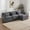 Gray, variant on Villeston 112" Oversized L Shaped Sectional Sofa for Living Room, Modern Chenille Comfy Boucle Sleeper with Movable Storage Ottoman, Phone Holder, USB Charging Port,Black