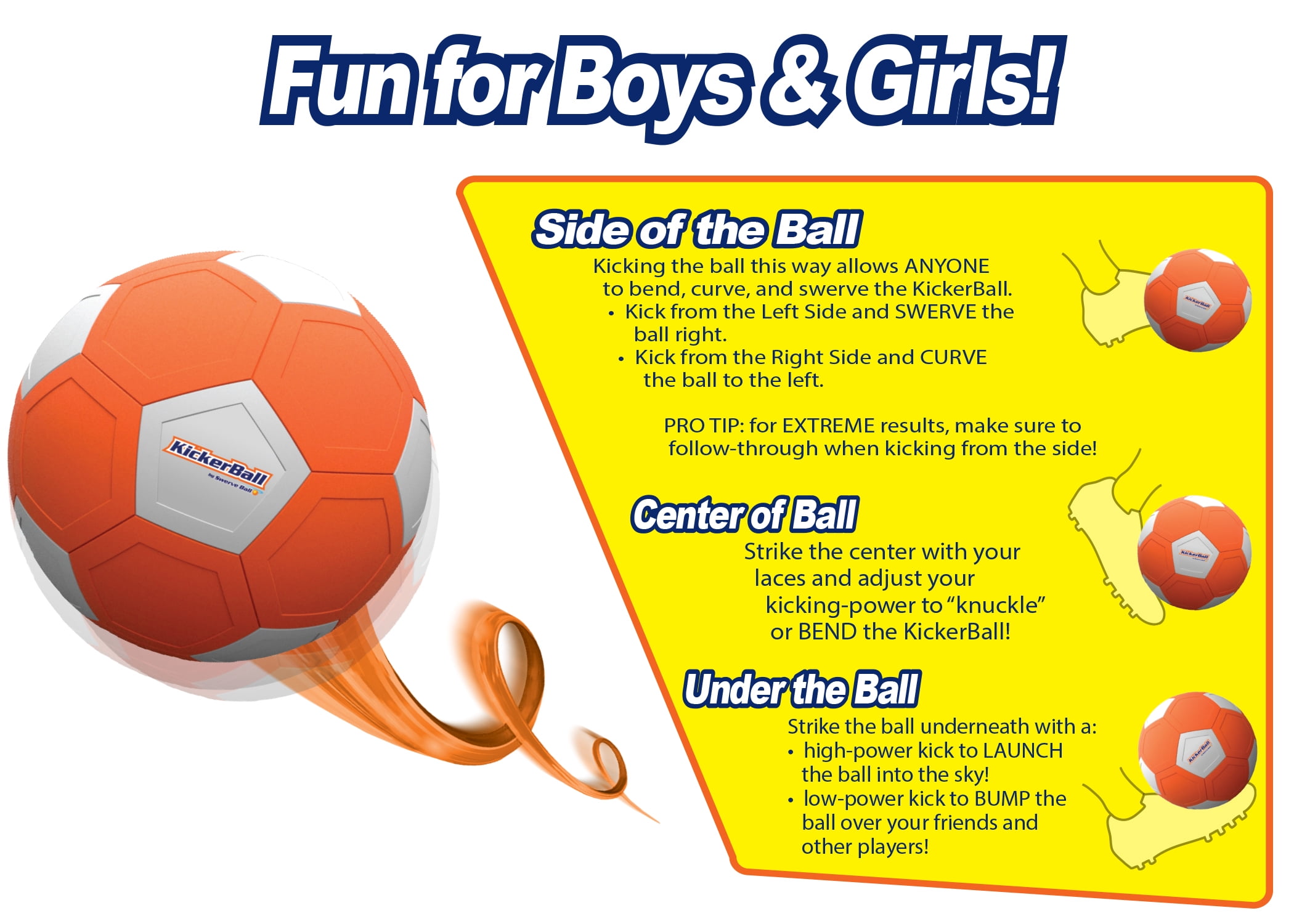 Kickerball by Swerve Ball The Soccer Ball that Curves and Swerves when Kicked