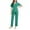 Cyan, variant on MLQIDK Black Scrubs Sets for Women Plus Size Nurse Uniforms Petite V-Neck Scrub Pants and Tops Medical Scrubs Scrub Joggers with Pockets Black S