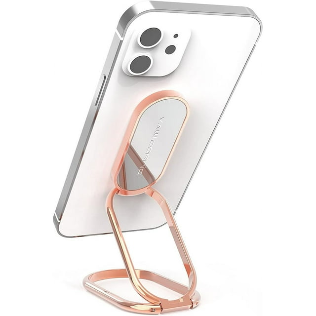 WWS-Phone Ring Holder Finger Kickstand, 540° Dual Direction Rotating Phone Grip for iPhone, Samsung, Huawei Smartphone, Tablet, Kindle, Switch Lite Compatible with Magnetic Car Mount (Rose Gold)