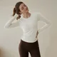 thumbnail image 5 of Camiseta de yoga de manga larga para mujer con cordón ajustable, ropa de entrenamiento de pilates profesional adelgazante, ropa de fitness para correr, temporada de otoño, 5 of 5