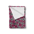 thumbnail image 2 of Luau Soft Flannel Fleece Throw Blanket, Hibiscus Petals over Minimalist Style Leaves Botanical Floral Design, Cozy Plush for Indoor and Outdoor Use, 60" x 80", Pink Black and White, by Ambesonne, 2 of 6