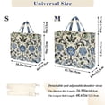 thumbnail image 2 of FORMRS Womens Corduroy Tote Bag Crossbody Shoulder Handbag with Pocket, Blue Floral, 2 of 7