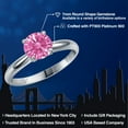 thumbnail image 2 of Gem Stone King 900 Platinum Pink Zirconia Engagement Ring for Women | 1.28 Cttw | Round 7MM | Gemstone Birthstone | Size 8, 2 of 6