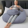 thumbnail image 3 of Pregnancy Pillows for Sleeping, U Shaped Full Body Maternity Pillow with Removable Cover - Support for Back, Legs, Belly, HIPS for Pregnant Women, 51 Inch Pregnancy Pillow for Women, Light Gray, 3 of 7
