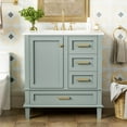 thumbnail image 2 of MODERNLUXE 30" Bathroom Vanity with Ceramic Sink Combo Set, Free Standing Bathroom Storage Cabinet with 1 Soft Closing Door and 3 Drawers for Small Space,Easy Assembly,Green, 2 of 10