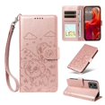 thumbnail image 2 of Wallet Case for Motorola Moto Edge 50 Fusion 5G Embossed Puppy Dog Card Holder Kickstand Wrist Strap Pink, 2 of 5