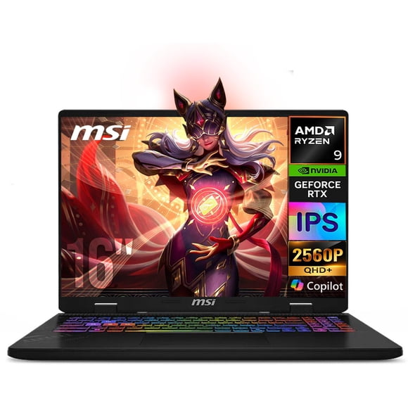 Laptop IA Gamer MSI Crosshair A16 HX D8W Nvidia GeForce RTX 5060 8GB Ryzen 9 8940HX 32GB DDR5 1TB Pantalla 16" IPS QHD+ 240Hz Windows 11 Teclado Ingles