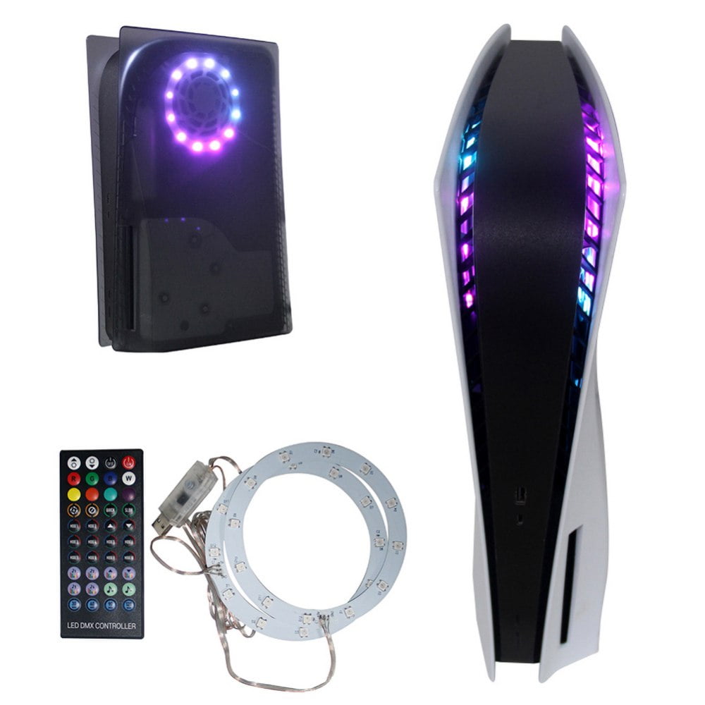 LED Light for PS5,Luminous Sticker for PS5,RGB LED Light Bar for PS5  Console, with Remote Control Accessories, Flexible Adhesive Tape Light  Strip Set
