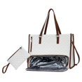 thumbnail image 4 of Conjunto de bolso de mano para mujer, bolsa de almuerzo, bolsa de trabajo para negocios y oficina, ligero. Blanco Marrón, 4 of 9