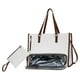 thumbnail image 4 of Bolso bandolera 2 en 1 para mujer, ideal para el almuerzo o para el portátil, ideal para escapadas de fin de semana. Blanco Marrón, 4 of 9