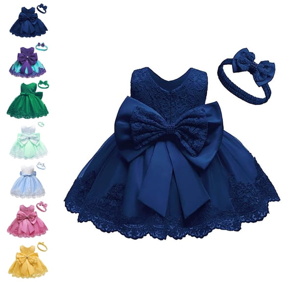 Bmisegm Girls Dresses Carnival Sleeveless V Neck Textured Bodice Big Bow Waist Embellished Hem Tutu Skirt with Headband Set Toddler Dress 0-3 Months