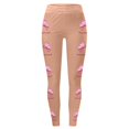 thumbnail image 5 of KHONTS Cancer Awareness Leggings for Women Ribbon Leggings High Waisted Yoga Pants Stretchy Athletic Tights N-Beige S, 5 of 5