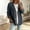 #Black, variant on Women's V Neck 3/4 Sleeve Denim Style Casual Cardigan Jacket with Pockets,Blue,Women's Plus Size XL