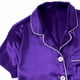 thumbnail image 5 of Conjunto de pijama de satén de seda para mujer: camiseta de manga corta con botones y pantalones cortos, ropa de estar por casa de color liso, lujoso conjunto de ropa de dormir, 5 of 6