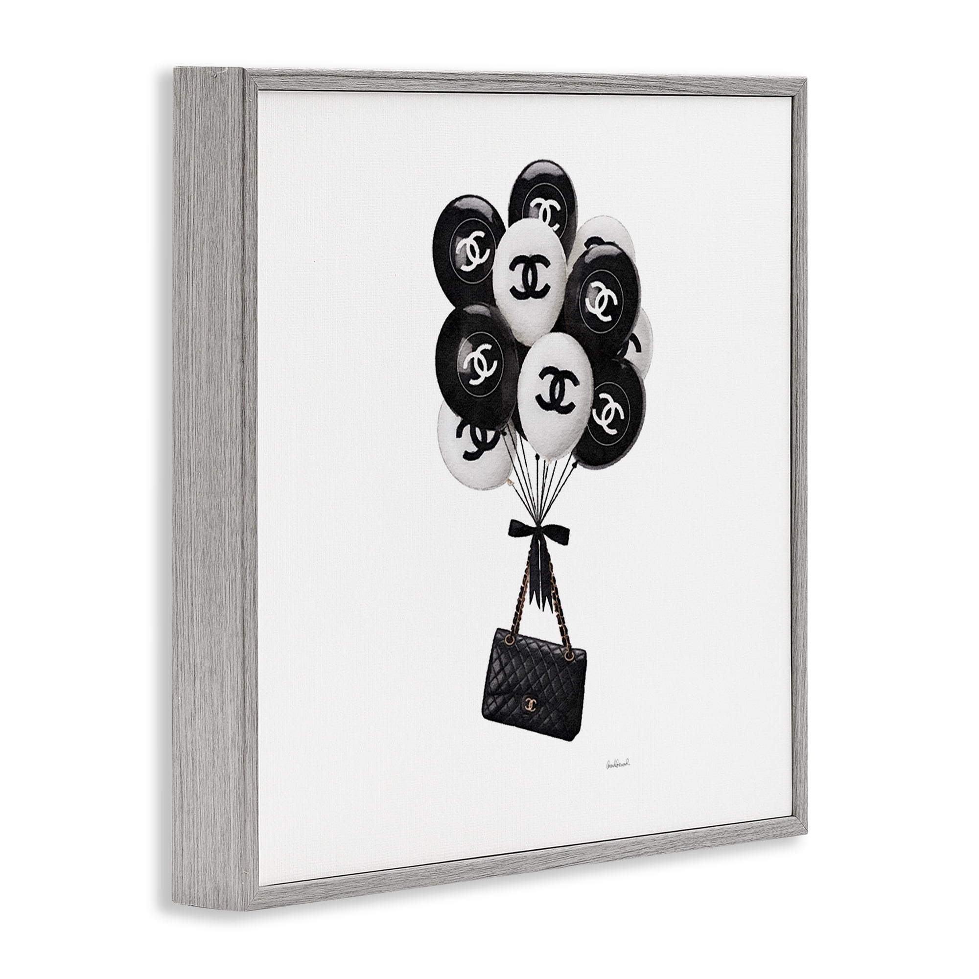 Stupell Industries Chic Balloons & Purse Gray Framed Giclee Art, design by Amanda Greenwood
