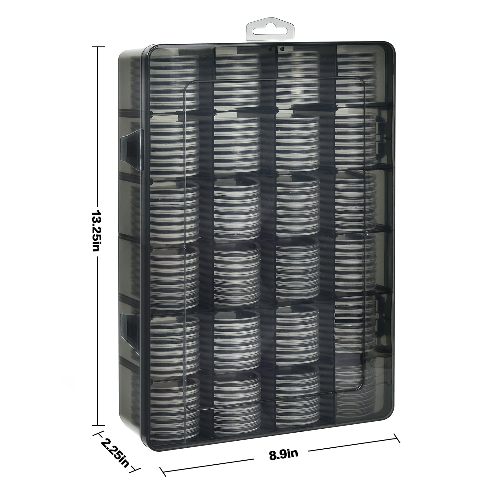Fullcase 168 Pieces 46mm Coin Capsules with Foam Gasket, 6 Sizes (20/25/27/30/38/46mm) Coins Holder (Grey)