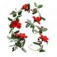 thumbnail image 2 of Guirnalda navideña con luces Luces navideñas Guirnalda iluminada de frutos rojos artificiales Hojas verdes, 2 of 9