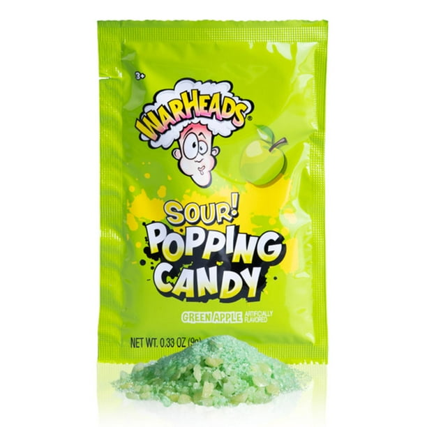 Warheads Sour Popping Candy Sour Green Apple