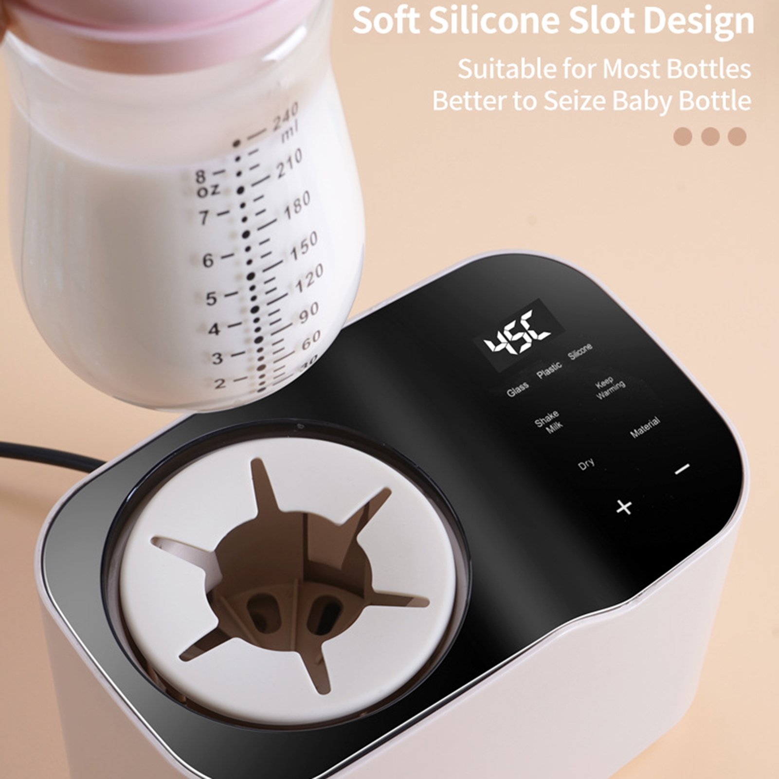 Anvazise Milk Warmer with Thermostatic Feeding Waterless Heating Rotary Heating Easy to Use Universal Baby Bottle Warmer