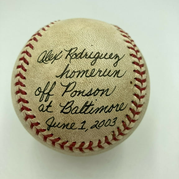 Alex Rodriguez Signed Actual Home Run Game Used Baseball MEARS COA JSA