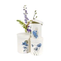 Unikpackaging Flower Gift Boxes Set of 3 pcs – Round Decorative Boxes for Floral Arrangements, Weddings, Birthdays, Party Favors, and Gift Packaging, Off White