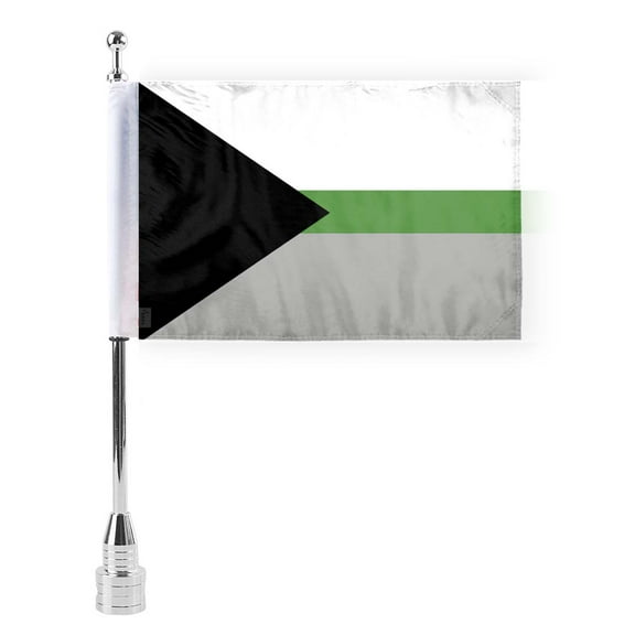 AGAS Demiromantic Pride Motorcycle Flag 6x9 inch - Double-Layered Printed 2-Ply Durable Knitted Polyester - 0.75 inch Sleeve- Fits on 3/8" Mount Pole