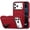 Black +Red, variant on For Apple iPhone 18 Pro Max PEAK 3in1 Toughest Hybrid with Stand Cover Case - Black/Blue