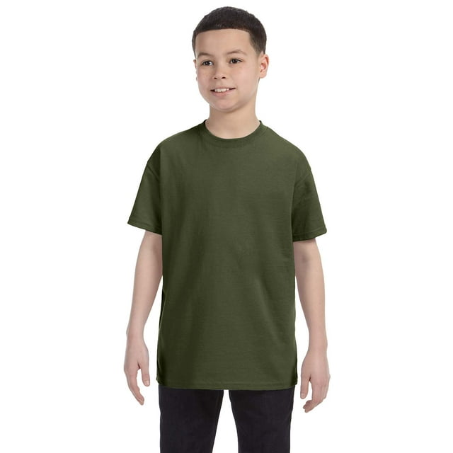 Jerzees Big Boy's Rib Collar Tear Away Label T-Shirt, Style 29B