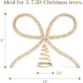 thumbnail image 2 of Christmas Decorations Gold Glass Rhinestone Bow Tree Topper, Christmas Tree Top Decoration for Indoor Outdoor Home Room Party, Christmas Tree Ornaments Xmas Tree Toppers Decor 2025, 2 of 12