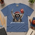 thumbnail image 2 of VibeNest Studio Unisex Guess Who's Back Funny Raccoon Back to School Teacher Garment-Dyed T-Shirt, 2 of 6