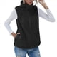thumbnail image 2 of Chaleco de Felpa Cálido Sin Mangas con Cuello Alto para Mujer, con Cremallera, para Otoño e Invierno, con Bolsillos Negro 4XL, 2 of 7