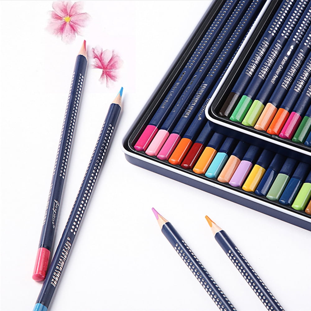 MEGICOT 120pcs /72pcs /48pcs /36pcs /24pcs /12pcs Watercolor Pencils - Includes Colored Pencils, Watercolor Brush and Metal Box, Ideal for Kids Adult Coloring Books Art Pages Art Drawing