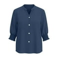 thumbnail image 4 of Ashirexll Womens Casual Tops, Fashion Spring Summer Button Up 3/4 Sleeve Jacket V-Neck Shirts, 4 of 6
