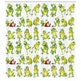 thumbnail image 3 of Ambesonne Cartoon Shower Curtain, Frogs Different Poses, 69"Wx84"L, Green Yellow Red, 3 of 3