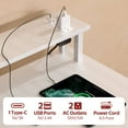thumbnail image 4 of Greenstell 55" Gaming Computer Desk with LED Lights & Outlets,Home Office Table with Storage Drawer, White, 4 of 6