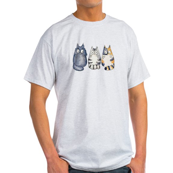 CafePress - Three 3 Cats Light T Shirt - Light T-Shirt - CP