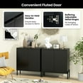 thumbnail image 2 of Demi Bonn Kitchen Storage Cabinet, Buffet Sideboard, 2-Door Buffet Cabinet Sideboard with Shelf and Metal Legs, for Dining Room, Kitchen, Living Room, Black, 2 of 7