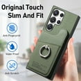 thumbnail image 4 of Allytechgroup for Samsung Galaxy A56 5G Protective Case, Back Cover With Card Pocket &Credit Card Slot Built-in Grip Ring Anti-Scratch, Shock-Absorbent Anti-Fingerprint Shockproof Bumper, Green, 4 of 10
