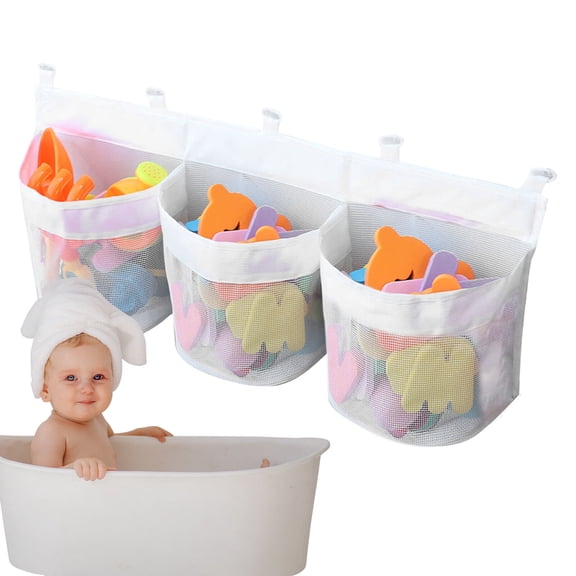 WEISIPU Baby Bath Toy Storage Bag, Kids Bath Toy Hanging Organizer Mesh Net Storage Bag Holder for Bathroom