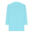 thumbnail image 4 of WHEANG Womens Plus Size Long Sleeve T-Shirts Trendy Casual Scallop Trim V Neck Tunic Tops Curvy Loose Fit Blouse Tees Womens Tops Shirts Summer Tees Outfits Clothes Size XXL Blue, 4 of 4
