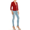 thumbnail image 4 of Moa Collection Women's Fitted Solid Blazer with Button Closure and Ruched Sleeves, 4 of 6