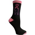 thumbnail image 4 of 60 Pairs of Pink Ribbon Breast Cancer Awareness Ankle/Crew Socks for Women (Assorted C (Crew)), 4 of 5