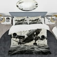 thumbnail image 2 of Designart "Abstracted Flight Path of the Plane" Plane Bedding Covert Set - Modern Grey Transportation Bed Set With 2 Shams, 2 of 6