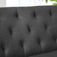thumbnail image 5 of Tufted Split Back Futon Sofa Bed, Linen Couch Bed, Futon Convertible Sofa Bed with Metal Legs, Folding, Reclining Small Convertible Couch, Futon Couches for Living Room-Gray, 5 of 7