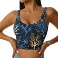 thumbnail image 2 of Picia Mystical Underwater Coral Scene Sports Bra for Women,Padded Strappy Sports Bras Medium Support Yoga Bra with Removable Cups,Running Yoga Bra-Medium, 2 of 9