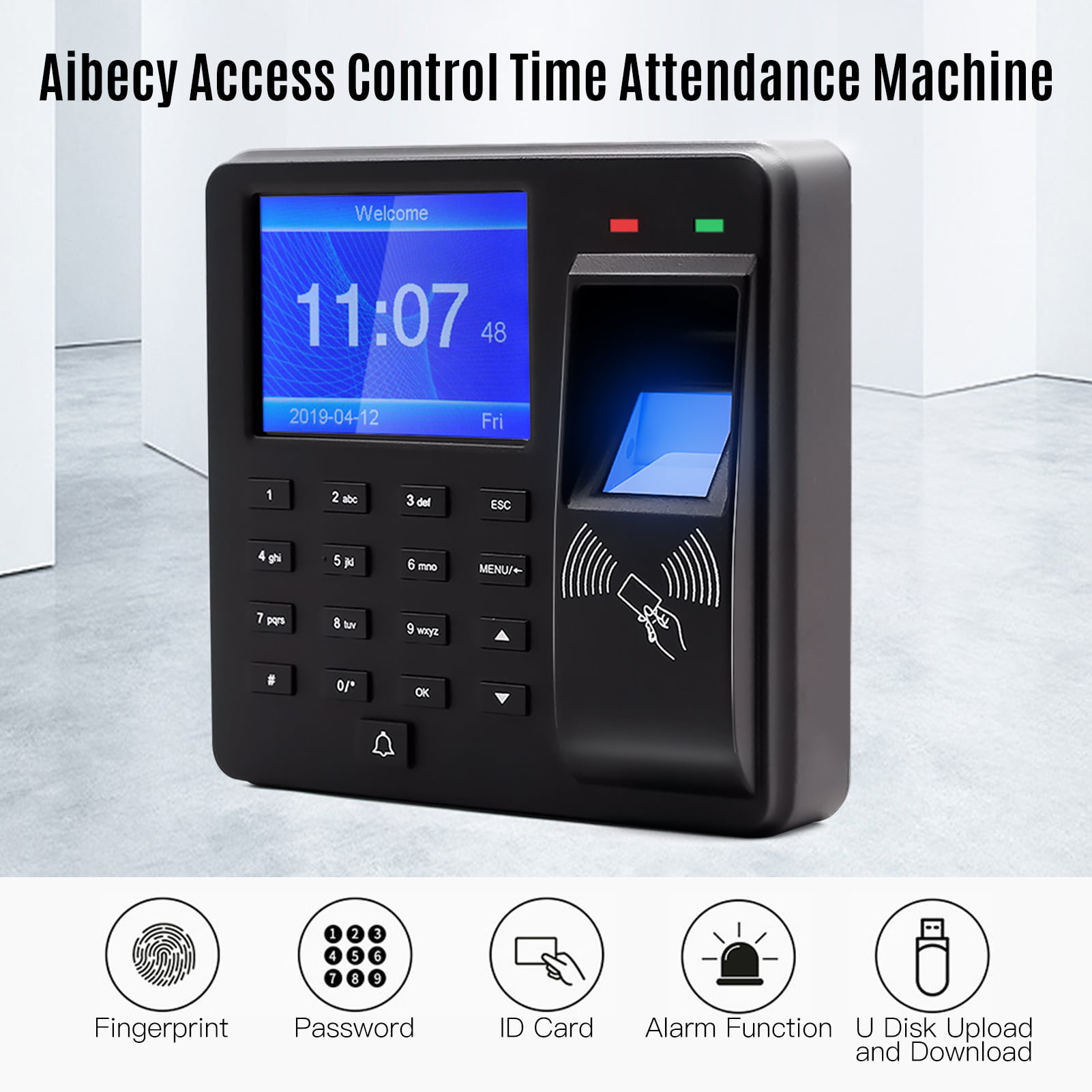 Face Detection Attendance Machine Smart Fingerprint Attendance Recorder 2.8-inch TFT Fingerprint Time Attendance Access Control Machine