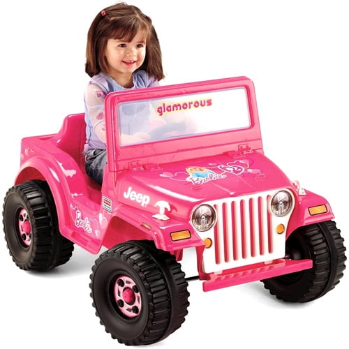 Fisher-Price Power Wheels Barbie Jeep 6-Volt Battery-Powered Ride-On -  