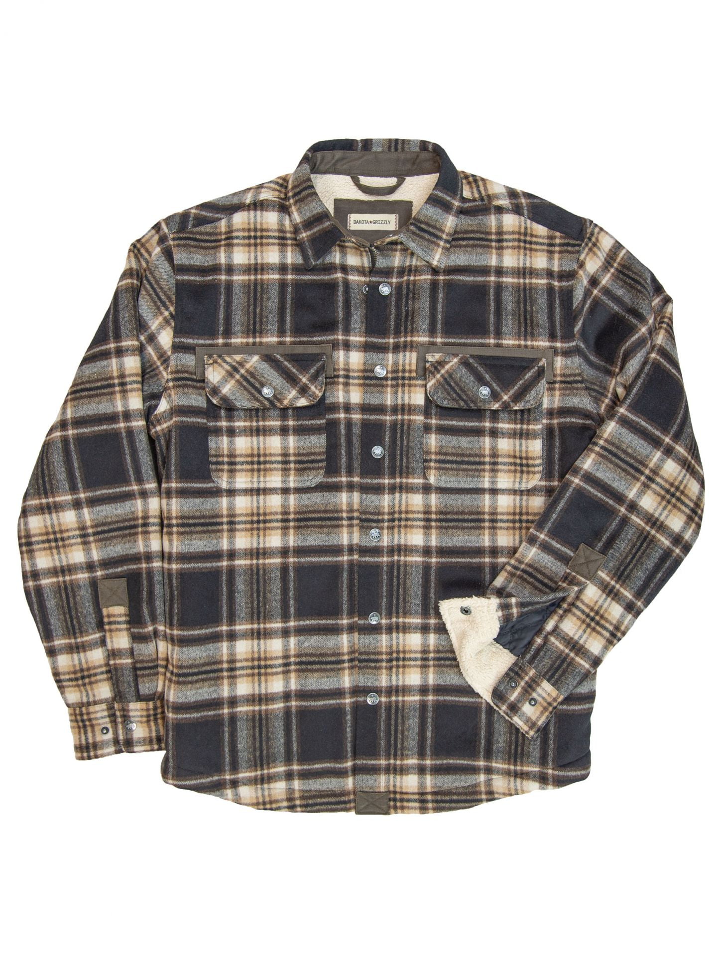 dakota grizzly flannel sherpa shirt jacket